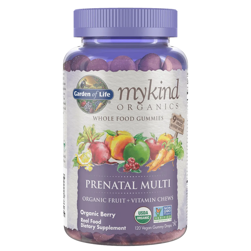 Garden of Life Mykind Organics Prenatal Multi Gummies, Organic Berry - 120 vegan gummy drops | High-Quality Vitamins & Minerals | MySupplementShop.co.uk