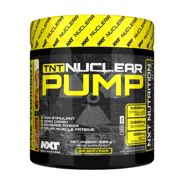 NXT Nutrition TNT Nuclear PUMP (Stim FREE) 500g - Fizzy Cola Bottles - Pre-Workout Supplement at MySupplementShop by Nxt Nutrition