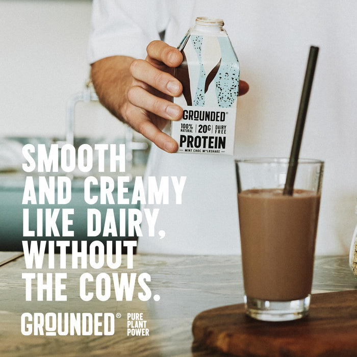 GROUNDED Plant-Based Protein Shake – 20g Vegan Protein, Dairy-Free, No Nasties (100% Recyclable Packaging)