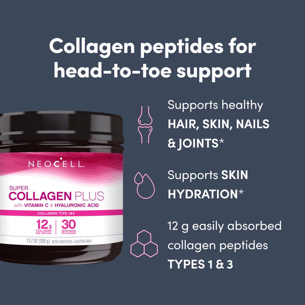 NeoCell Super Collagen Plus with Vitamin C & Hyaluronic Acid - 585g