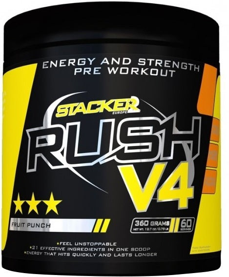 Stacker2 Europe Rush V4, Fruit Punch - 180 grams | High-Quality Pre & Post Workout | MySupplementShop.co.uk