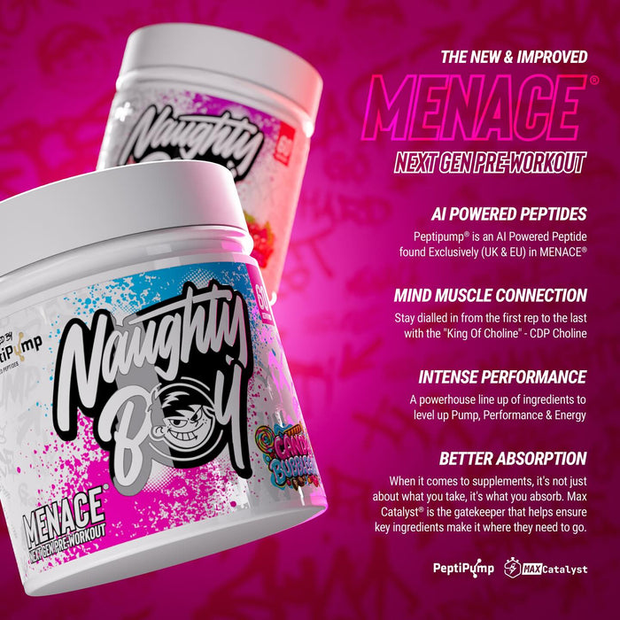 Naughty Boy Menace V2 420g | AI-Powered Peptides for Ultimate Pumps & Performance