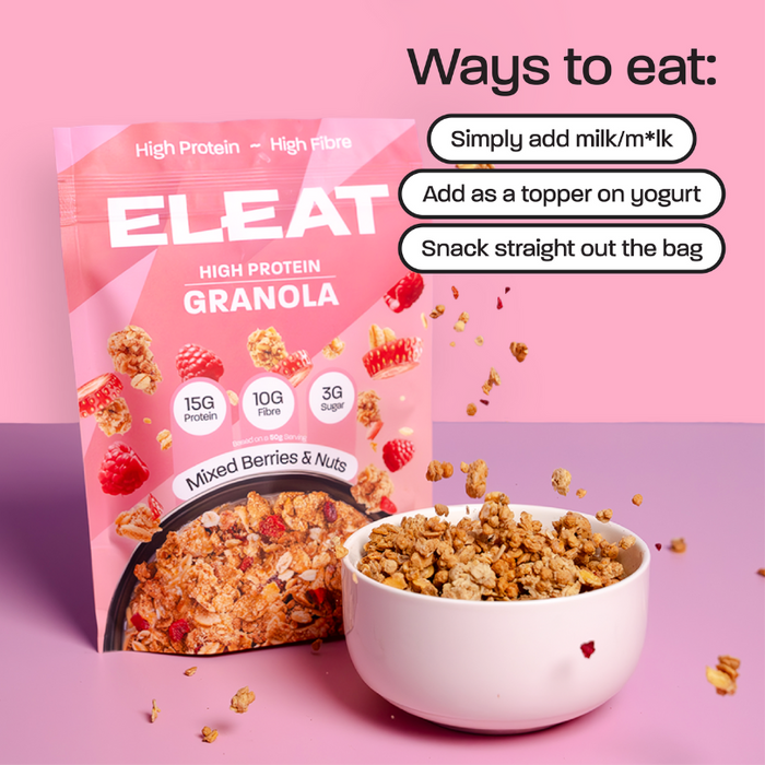 Eleat High Protein Granola – 15g Protein, Low Sugar, High Fibre Breakfast