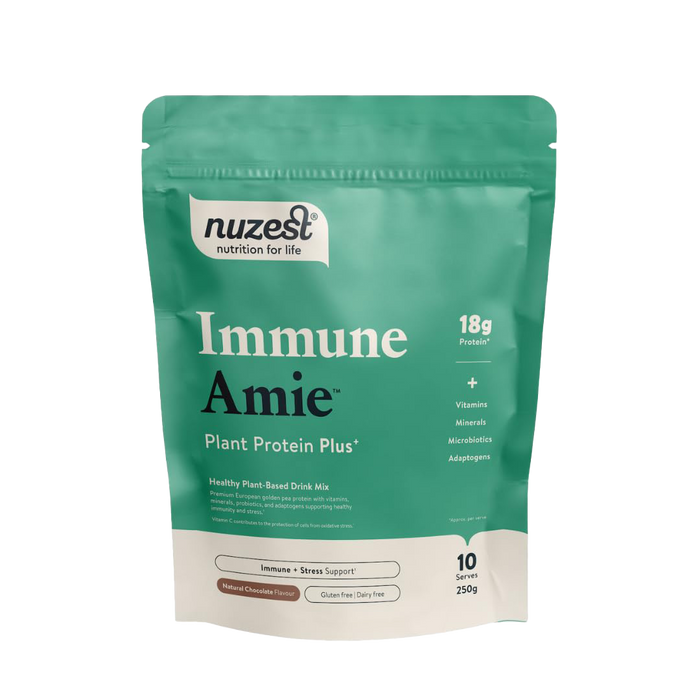 Nuzest Plant Protein Plus+ - Immune Amie 250g Natural Chocolate Flavour