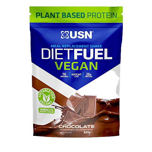 USN Diet Fuel Vegane Schokolade 880 g: Milchfreier veganer Mahlzeitenersatz-Shake und vegane Proteinpulver