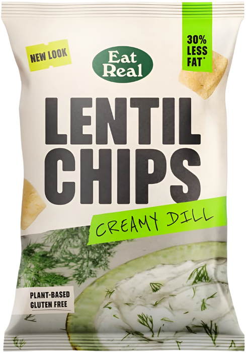 Eat Real Lentil Chips 10 x 95g – Plant-Based, Gluten-Free, and 30% Less Fat | Delicious & Crunchy Snacks