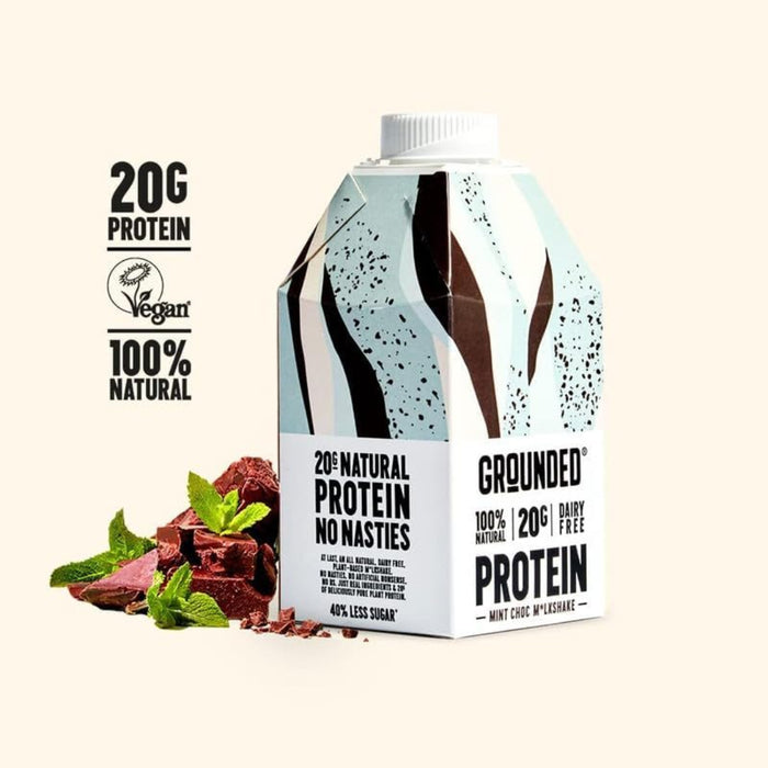 GROUNDED Plant-Based Protein Shake – 20g Vegan Protein, Dairy-Free, No Nasties (100% Recyclable Packaging)