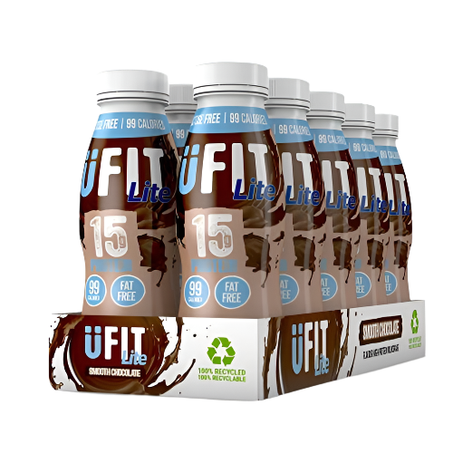 UFIT Lite 15g Protein Shake Fat Free No Added Sugar Lactose Free - Smooth Chocolate Flavour Ready to Drink