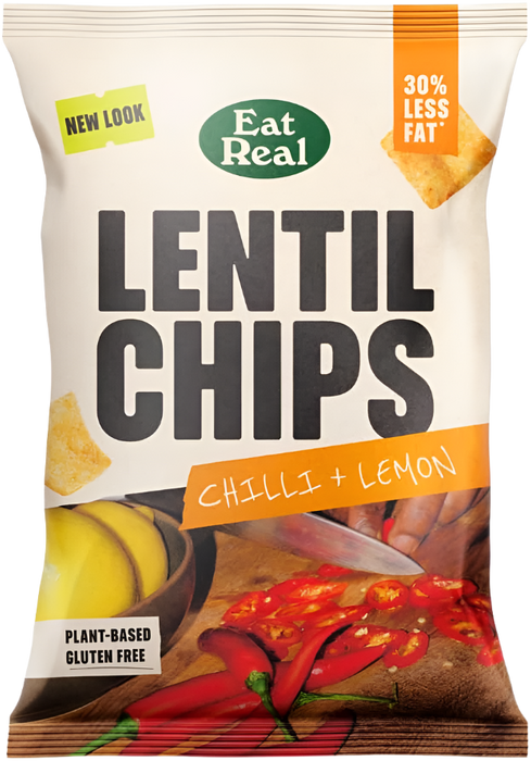 Eat Real Lentil Chips 10 x 95g – Plant-Based, Gluten-Free, and 30% Less Fat | Delicious & Crunchy Snacks