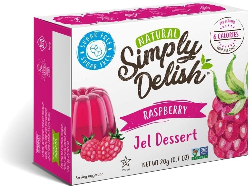 Simply Delish Sugar-Free Natural Jelly Dessert - Vegan, Gluten, and Fat-Free 20g