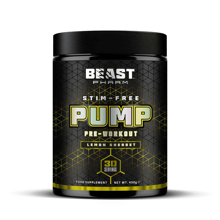 Beast Pharm STIM FREE PUMP Pre Workout 450g (Lemon Sherbet) - Pre Workout at MySupplementShop by Beast Pharm