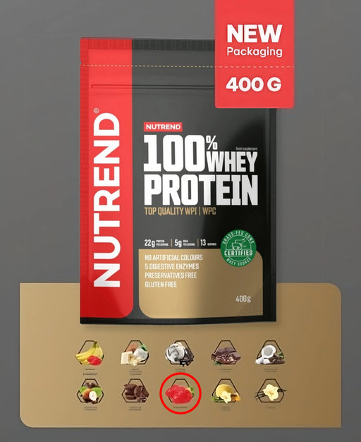 Nutrend 100% Whey Protein, Strawberry - 400g