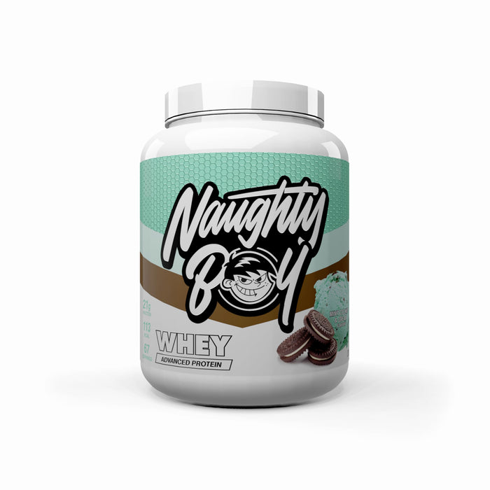 Naughty Boy Whey, Mint Cookies & Cream, 2010g: Flavored protein for enhanced muscle recovery. - Protein Supplement Powder at MySupplementShop by Naughty Boy