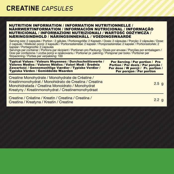 Optimum Nutrition Creatine 2500 - 200 Capsules