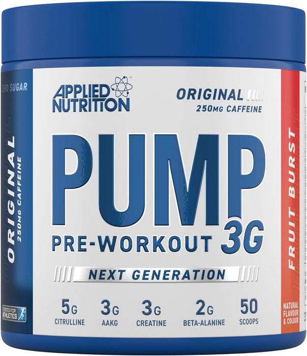 Applied Nutrition PUMP 3G Pre-Workout 375g - With Caffeine for Enhanced Focus & Performance