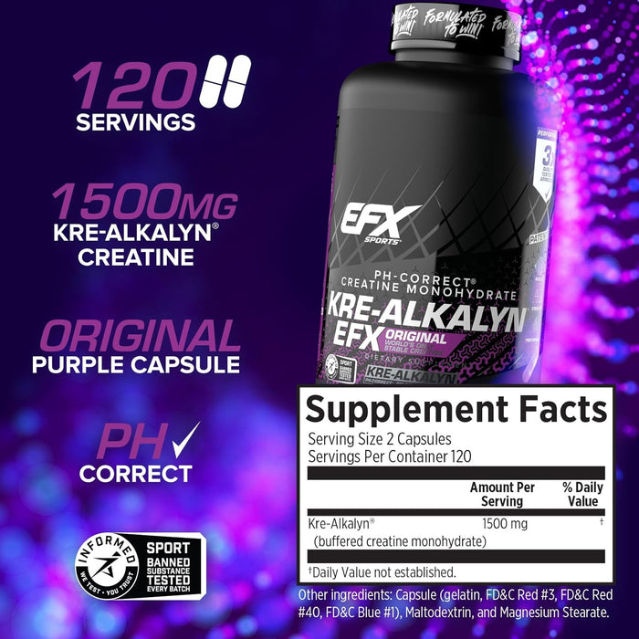 EFX Sports Kre-Alkalyn EFX 120 Capsules