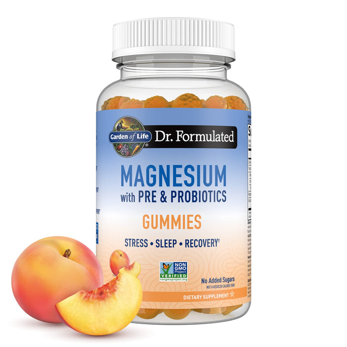 Garden of Life Dr. Formulated Magnesium with Pre & Probiotics Gummies, Peach - 60 gummies