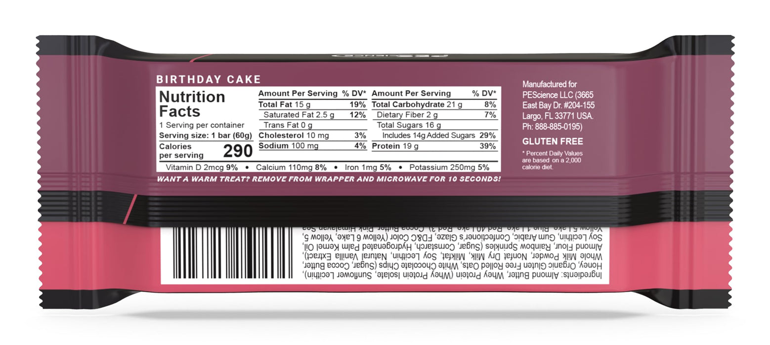 PEScience SelectGo Protein Bar, Birthday Cake - 12 x 60g - Protein Bars at MySupplementShop by PEScience