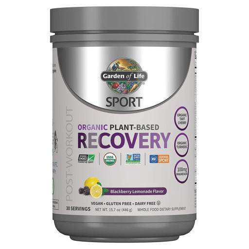 Garden of Life Organic Plant-Based Recovery, Blackberry Lemonade - 446g | High-Quality Pre & Post Workout | MySupplementShop.co.uk