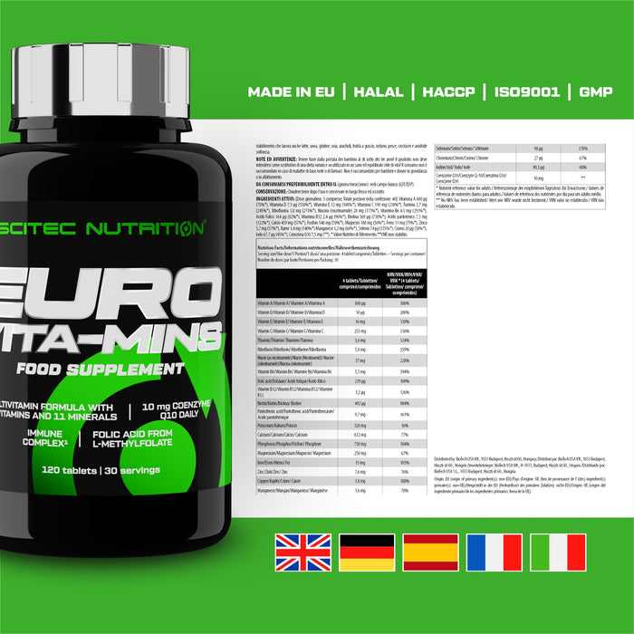 Euro Vita-Mins - 120 tablets - Vitamins & Minerals at MySupplementShop by SciTec