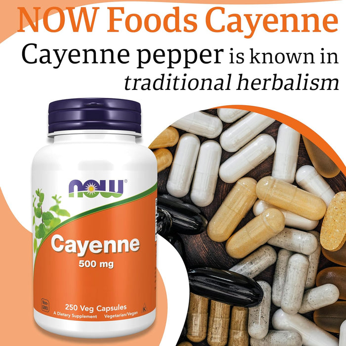 NOW Foods Cayenne 500mg 250 Veg Capsules