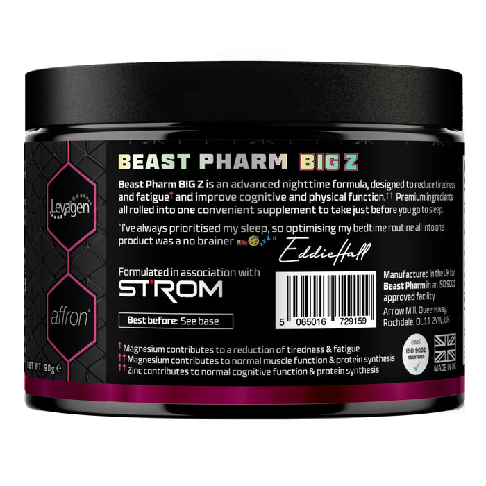 Beast Pharm Big Z Advanced Nighttime Formula 90g Sour Cherry Best Value Mineral Supplement at MYSUPPLEMENTSHOP.co.uk