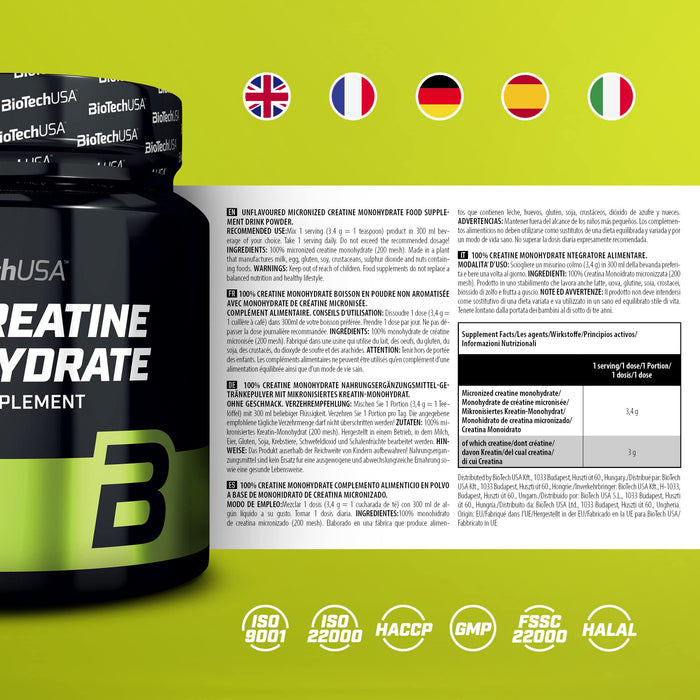 BioTechUSA 100% Creatine Monohydrate, Unflavoured 300g - Creatine Powder at MySupplementShop by BioTechUSA