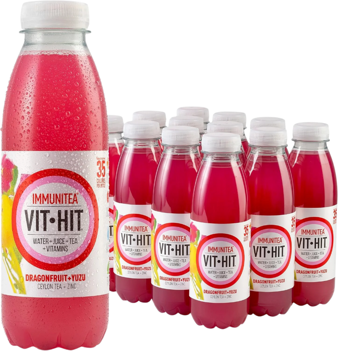 Vit-Hit 12 x 500ml – Low-Calorie Vitamin Drink with Functional Teas