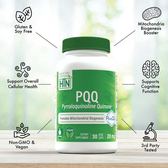 Health Thru Nutrition PQQ 20mg 60 Veggie Capsules: Cognitive Spark