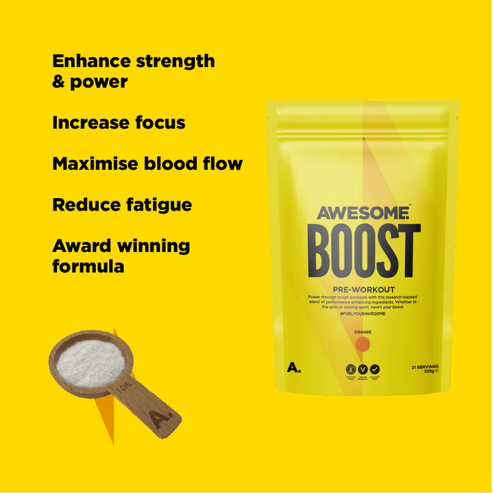 Awesome Supplements Boost 335g | Caffeine Free Pre Workout - Stim Free Pre Workout at MySupplementShop by Awesome Supplements