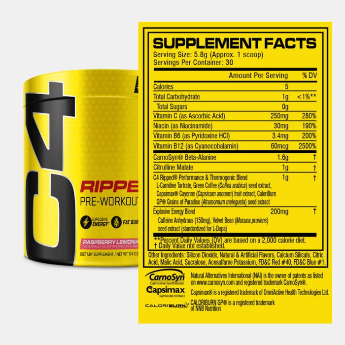 C4 Ripped® Pre Workout Powder New Design only at MYSUPPLEMENTSHOP.co.uk