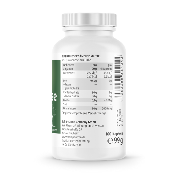 Zein Pharma Natural D-Mannose, 500mg - 160 caps