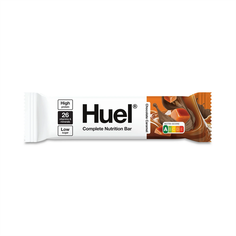 HUEL Complete Nutrition Bar 12x51g Chocolate Caramel Best Value Sports Supplements at MYSUPPLEMENTSHOP.co.uk