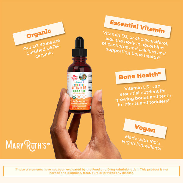 MaryRuth Organics Organic Infant & Toddler Vitamin D3 Liquid Drops - 15 ml.