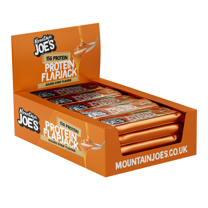 Mountain Joe's Protein Flapjack 16x60g Golden Syrup: Energy Snack, Golden Sweetness - Snack Bars at MySupplementShop by Mountain Joe's