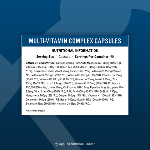 Applied Nutrition Multi-Vitamin Complex - 90 Capsules - Multivitamins at MySupplementShop by Applied Nutrition