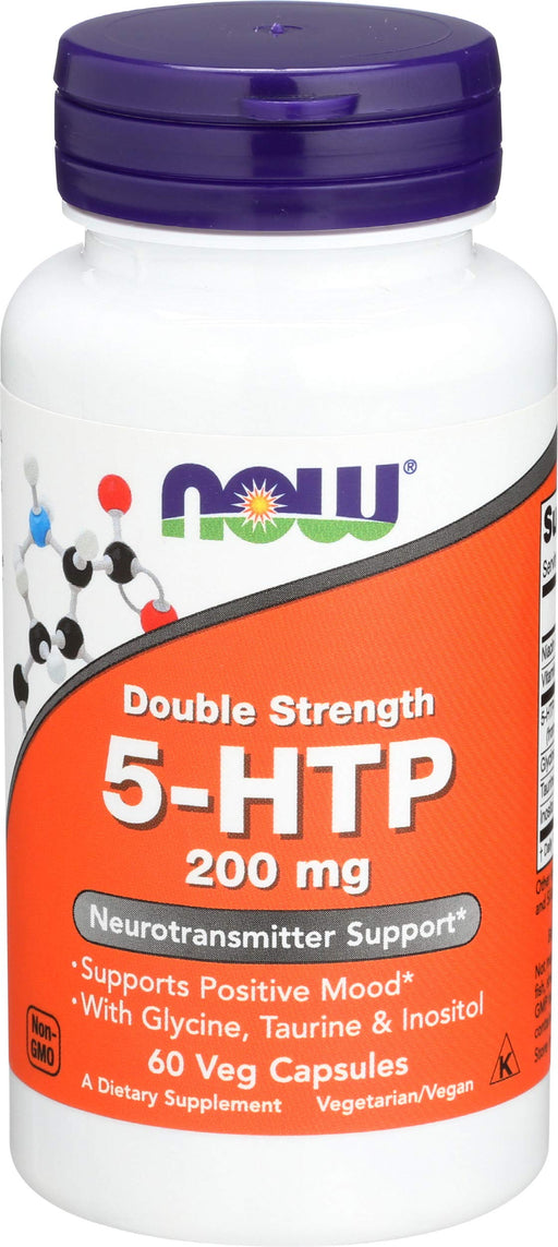 NOW Foods 5-HTP with Glycine Taurine & Inositol, 200mg - 60 vcaps - Health and Wellbeing at MySupplementShop by NOW Foods