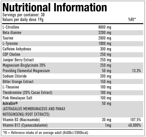 Per4m Pre Workout Stim 570g 30 Servings