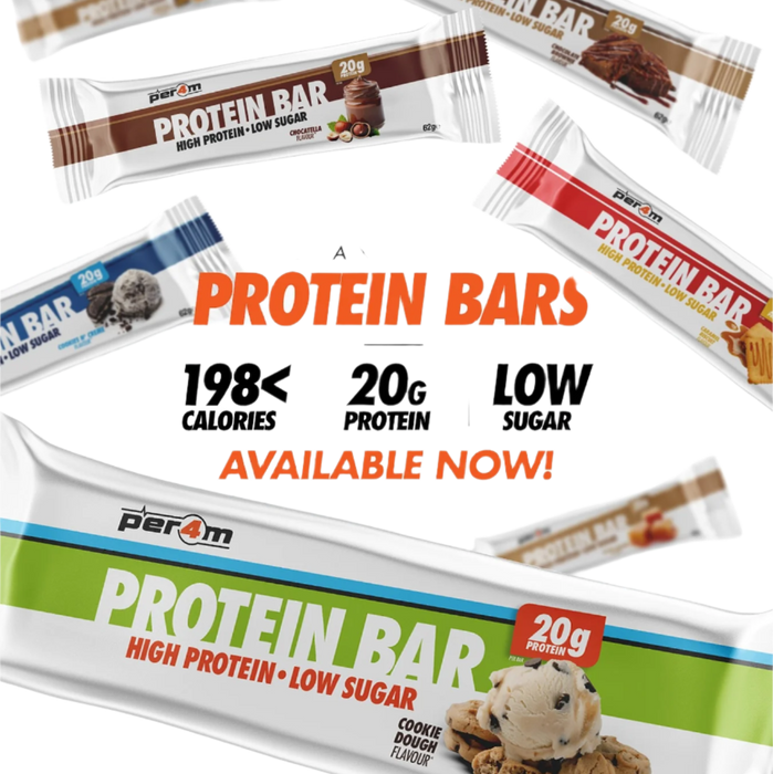 Per4m Protein Bars - 20g Protein, Low Sugar & Indulgent Taste | Ultimate Guilt-Free Snack in 8 Delicious Flavors