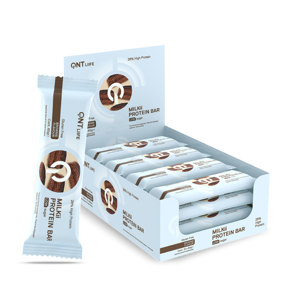 QNT Milkii Protein Bar 12 x 60g - Chocolate Caramel Brownie - Protein Bars at MySupplementShop by QNT