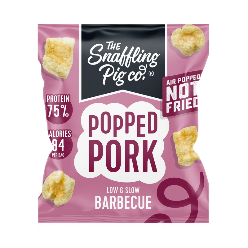 Snaffling Pig Popped Pork (NOT FRIED) 35x20g Low & Slow BBQ | Premium Pork Rinds at MYSUPPLEMENTSHOP.co.uk