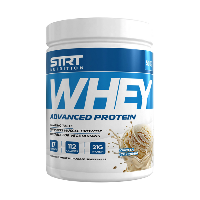STRT Nutrition Whey Protein 500g - 21g Protein, 17 Servings, Multiple Flavours