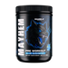 Pre workout supplement container with wolf design on a white background