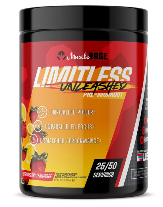 Muscle Rage Limitless Unleashed Pre-Workout by Muscle Rage: The Key to Unsurpassed Performance 350g