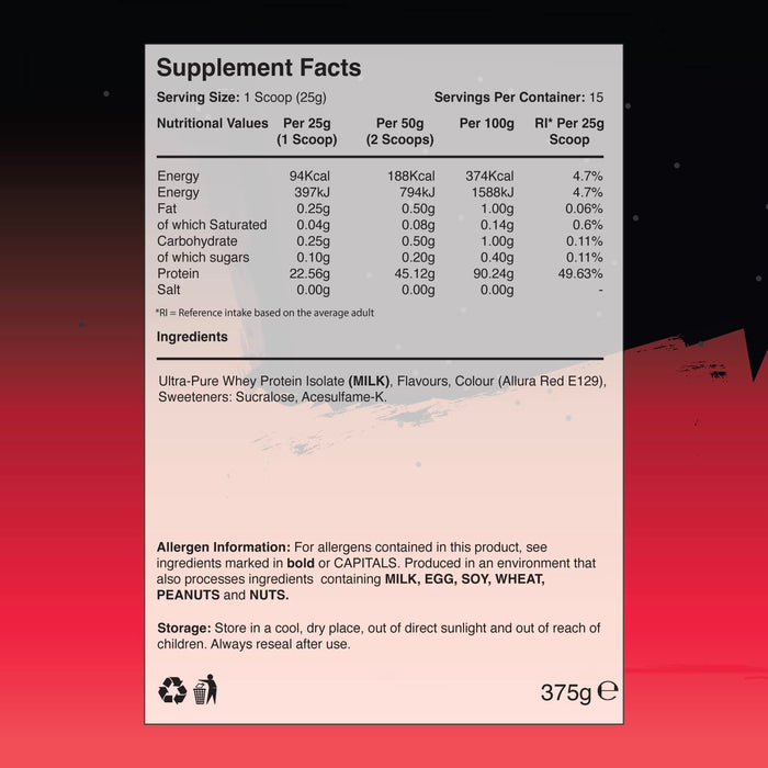 Warrior Fruity Whey Isolate 375g - Whey Proteins at MySupplementShop by Warrior
