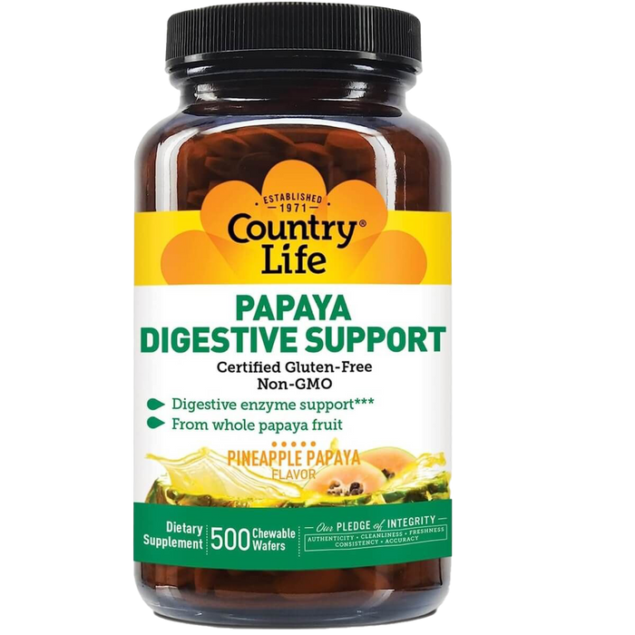 Country Life Papaya Digestive Support 500 Chewable Tablets