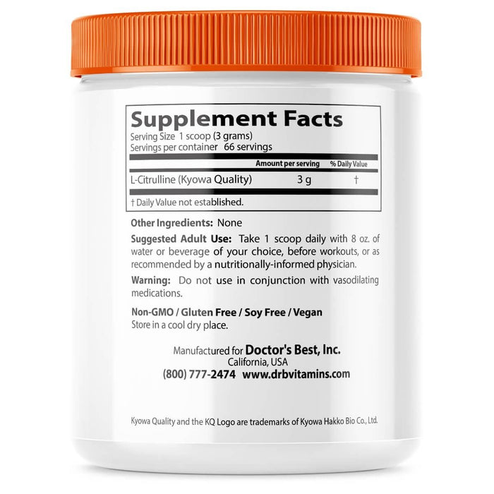 Doctor's Best L-Citrulline Powder 7 oz (200 g) | Premium Supplements at MYSUPPLEMENTSHOP