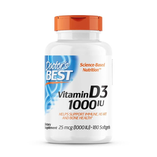 Doctor's Best Vitamin D3 25 mcg (1,000 IU) 180 Softgels - Vitamin D at MySupplementShop by Doctor's Best