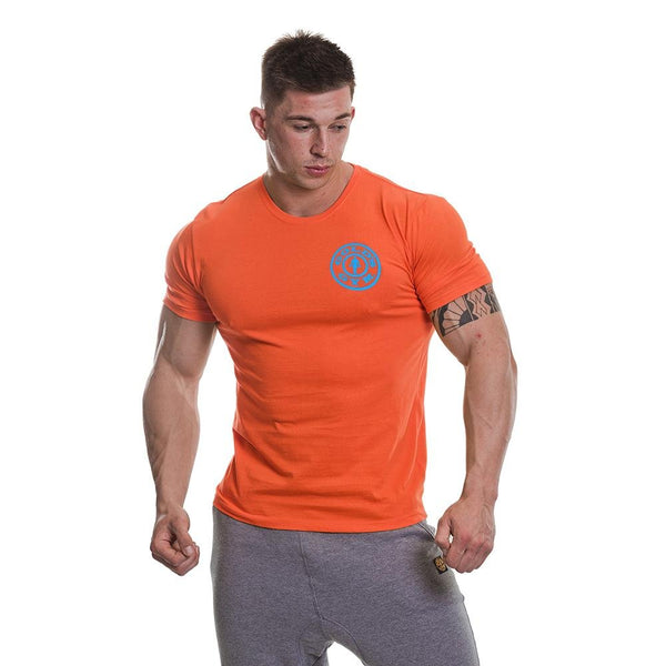 Golds Gym Basic T-Shirt - Orange/Turquoise - T-Shirt at MySupplementShop by Gold's Gym