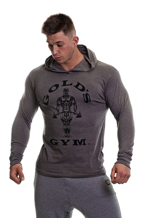 Gold's Gym Long Sleeve Hooded Top Grey Marl - Small - Hooded Top at MySupplementShop by Gold's Gym